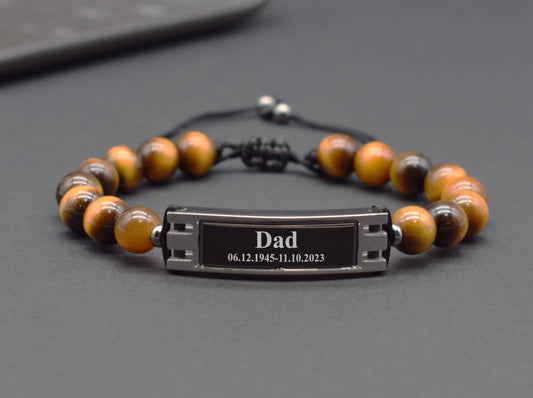 Men's urn bracelet Gift for loss of dad Memorial jewelry Cremation ashes bracelet