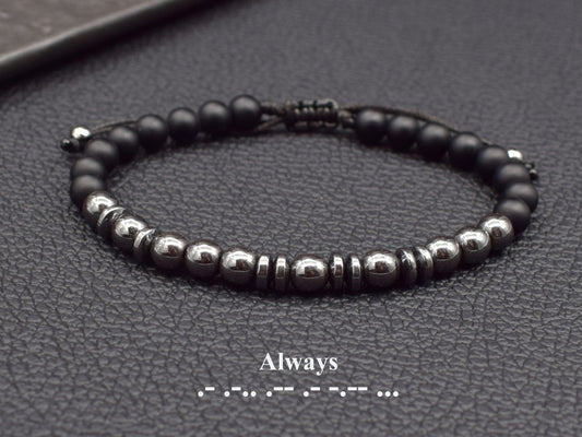 Morse code bracelet Always inspirational secret message men