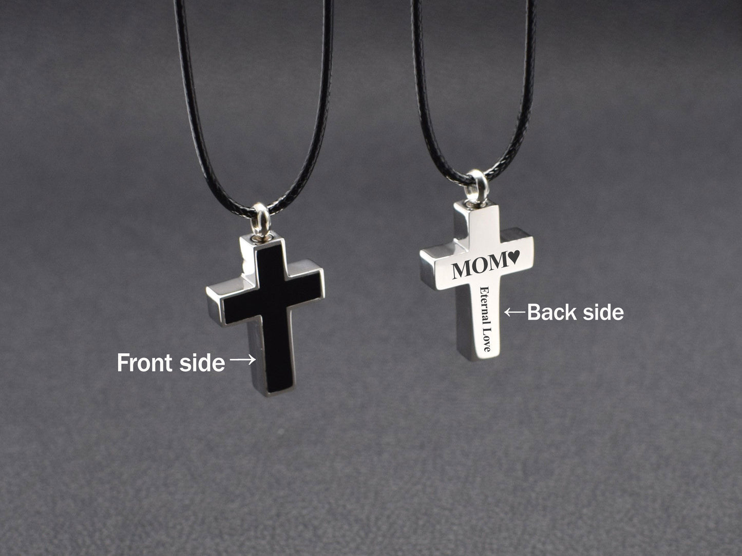 Urn necklace Cremation cross Memorial gift for loss of mom dad husband wife