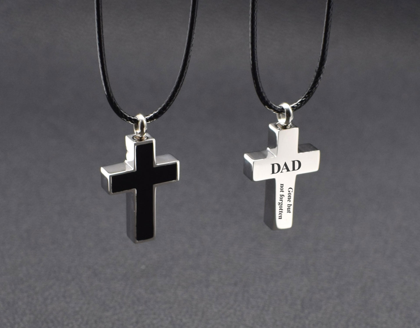 Urn necklace Cremation cross Memorial gift for loss of mom dad husband wife