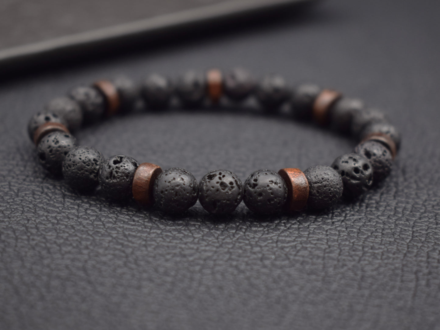 mens lava rocks bracelet