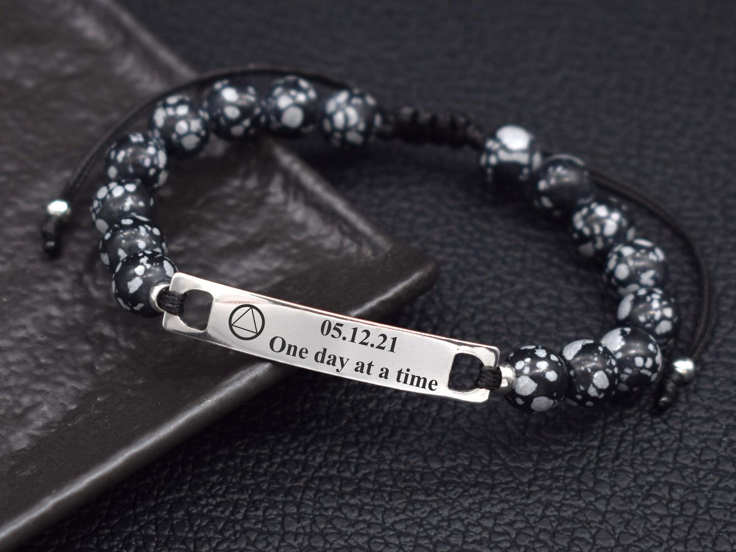 Сustom sober bracelet dual program NA AA sobriety birthday gift idea