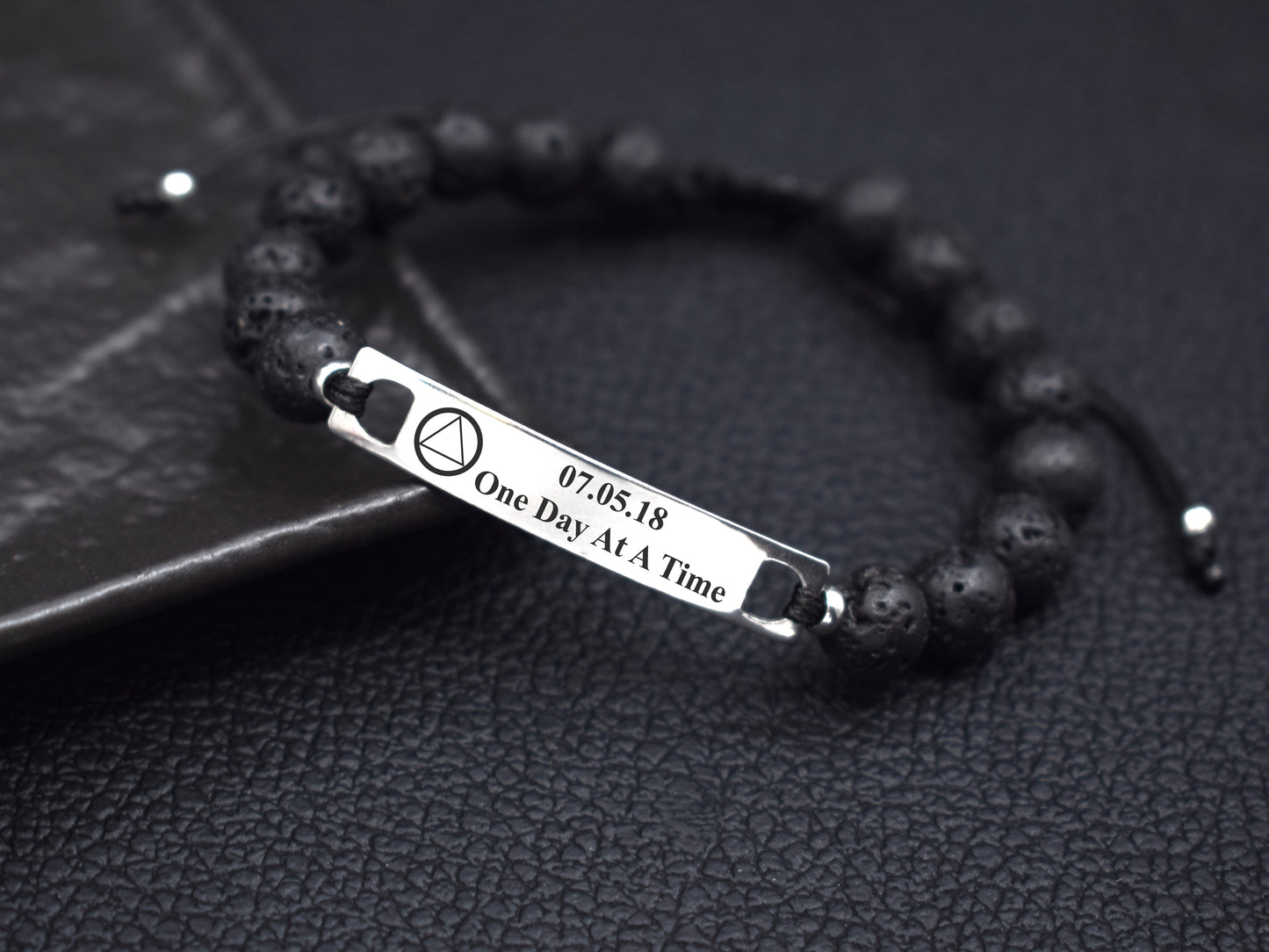 Сustom sober bracelet dual program NA AA sobriety birthday gift idea