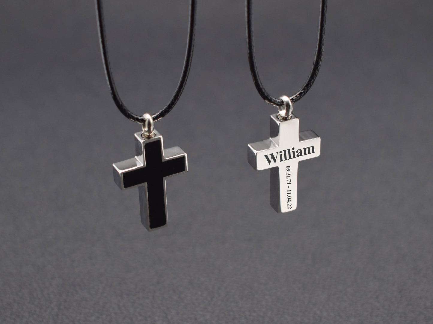 Urn necklace Cremation cross Memorial gift for loss of mom dad husband wife