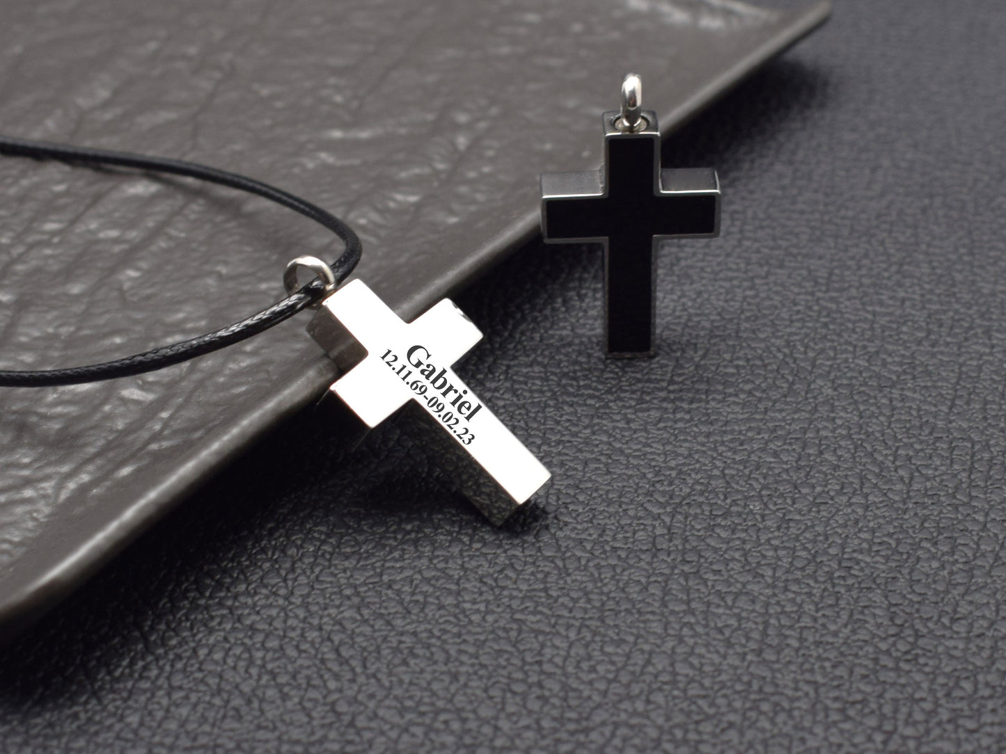 Custom mens urn necklace Cremation cross jewelry with ashes In memory of