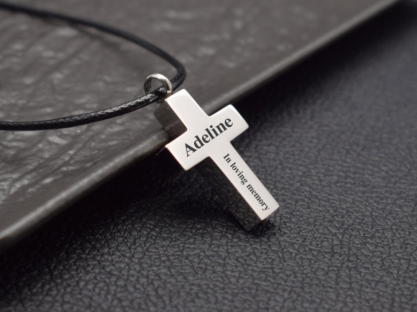 Custom mens urn necklace Cremation cross jewelry with ashes In memory of