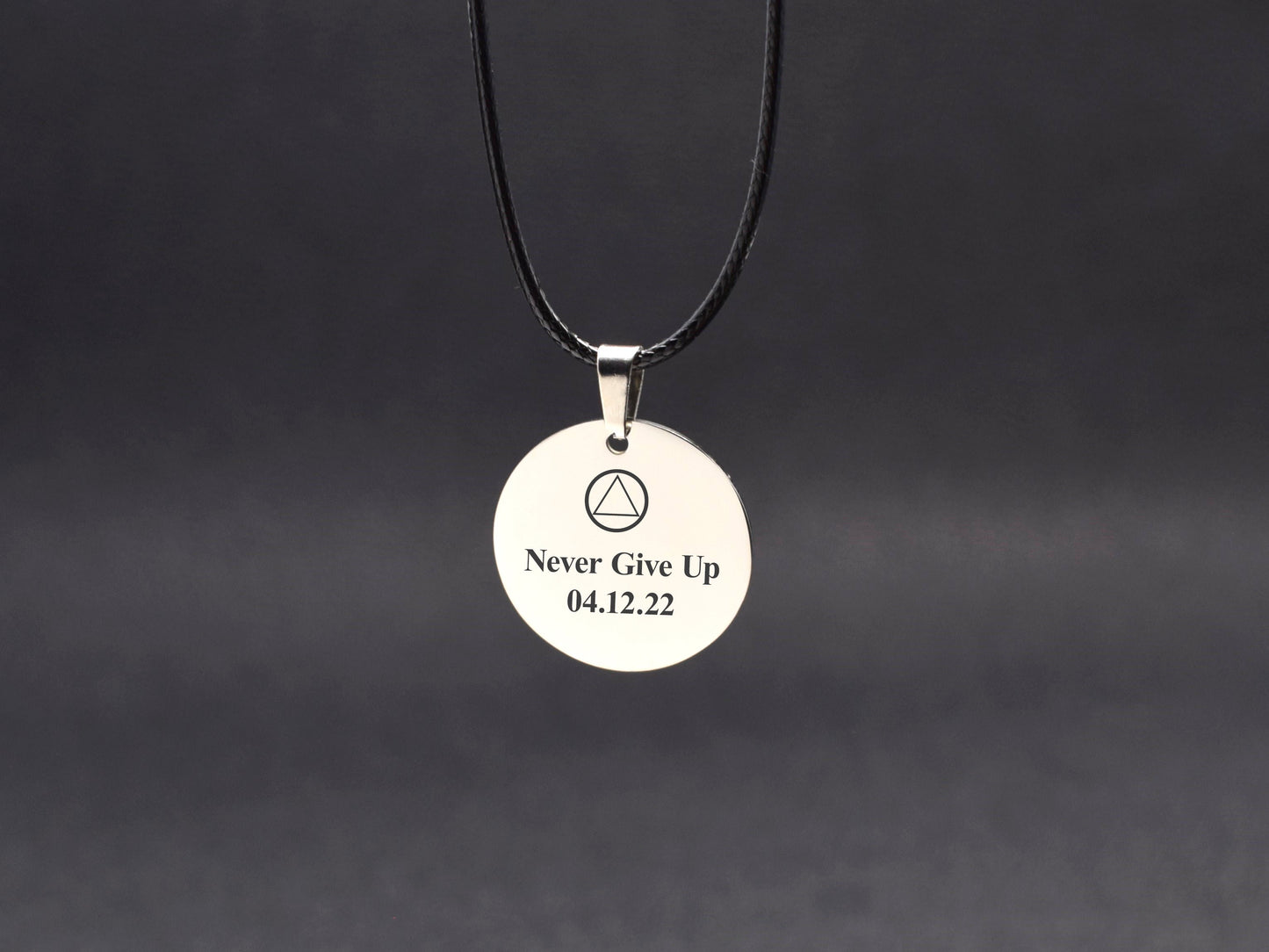 Recovery gift for men Sobriety necklace AA medallion Sober necklaces