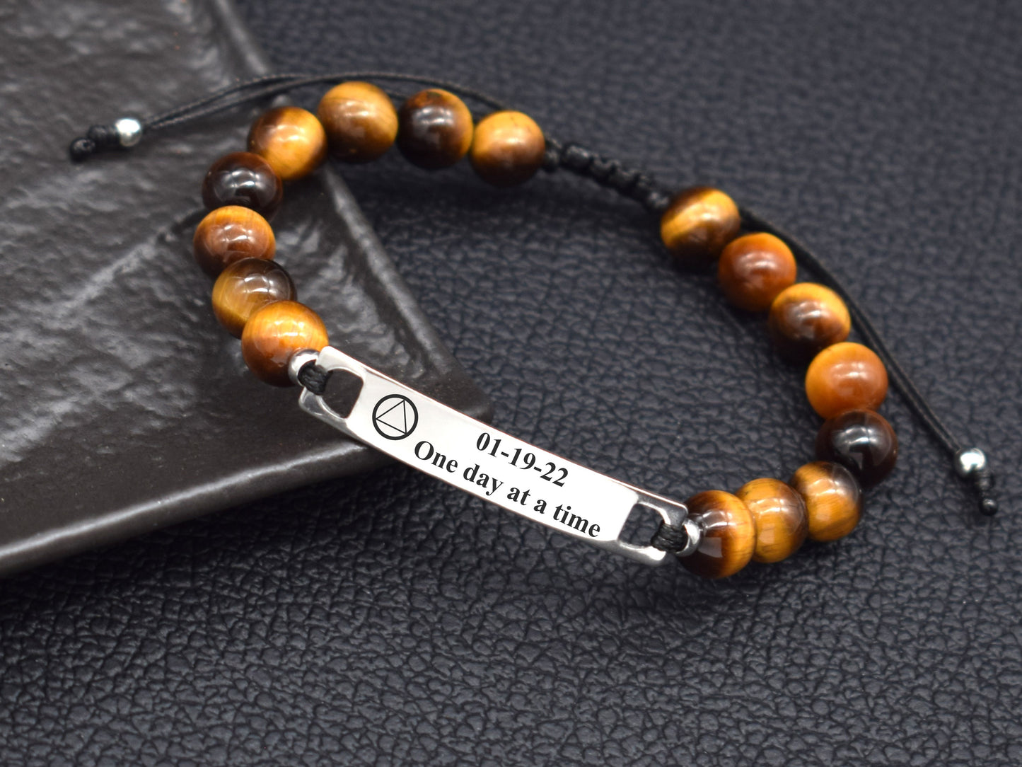 Sobriety gifts for men women sobriety bracelet One Day At a Time