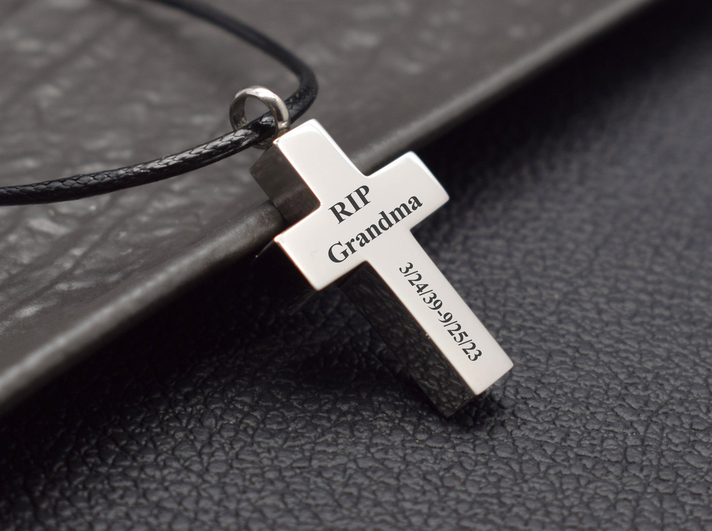 Urn necklace Cremation cross Memorial gift for loss of mom dad husband wife