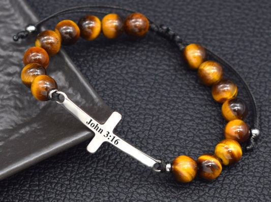 Cross bracelet - engraved John 3:16