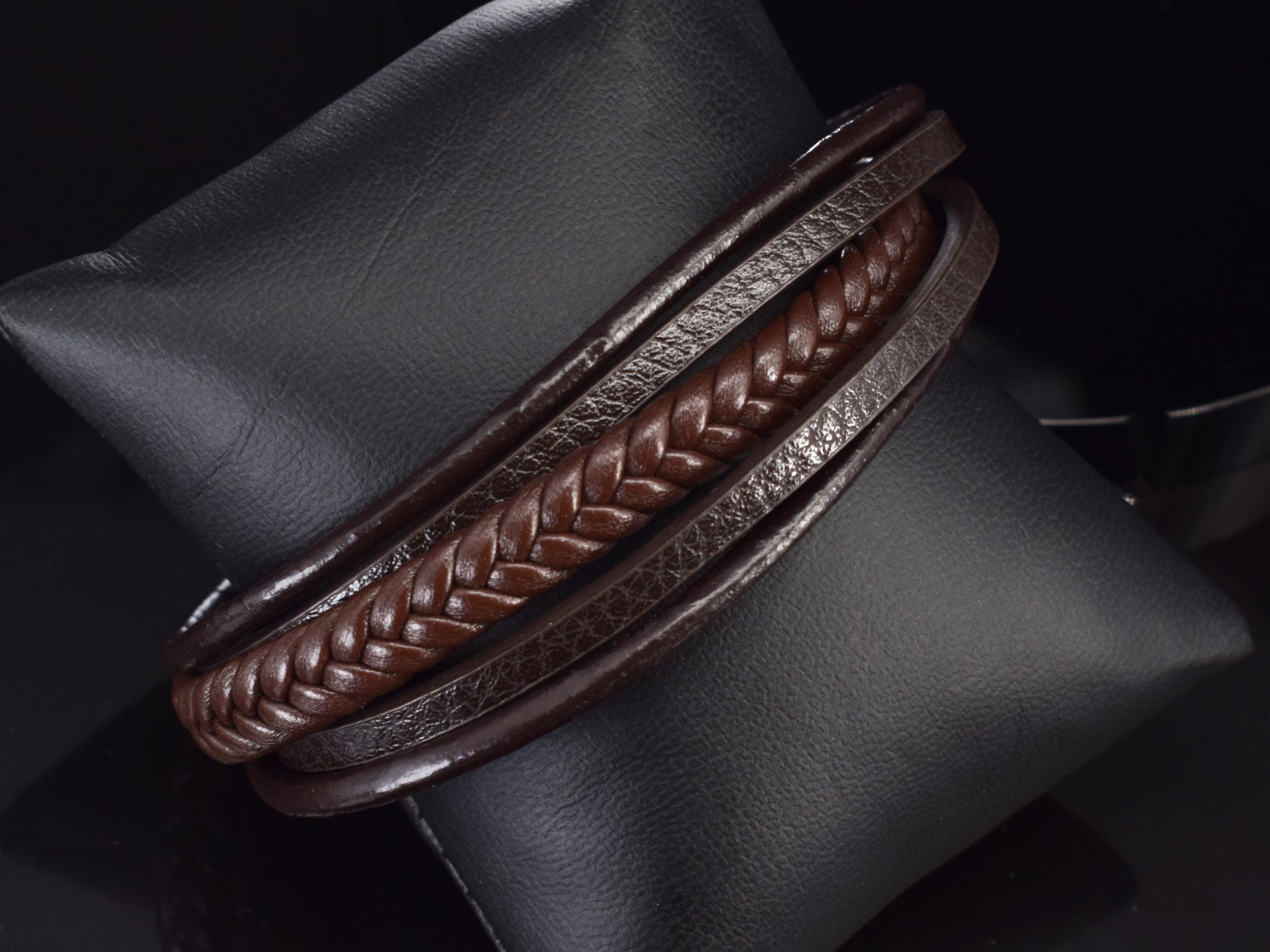 brown leather bracelet for him