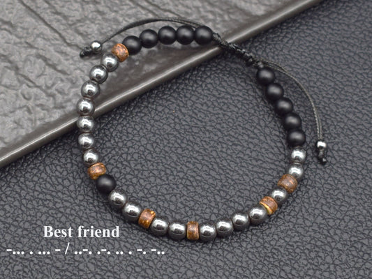 Morse code Best Friend friendship bracelet for BFF secret message gift