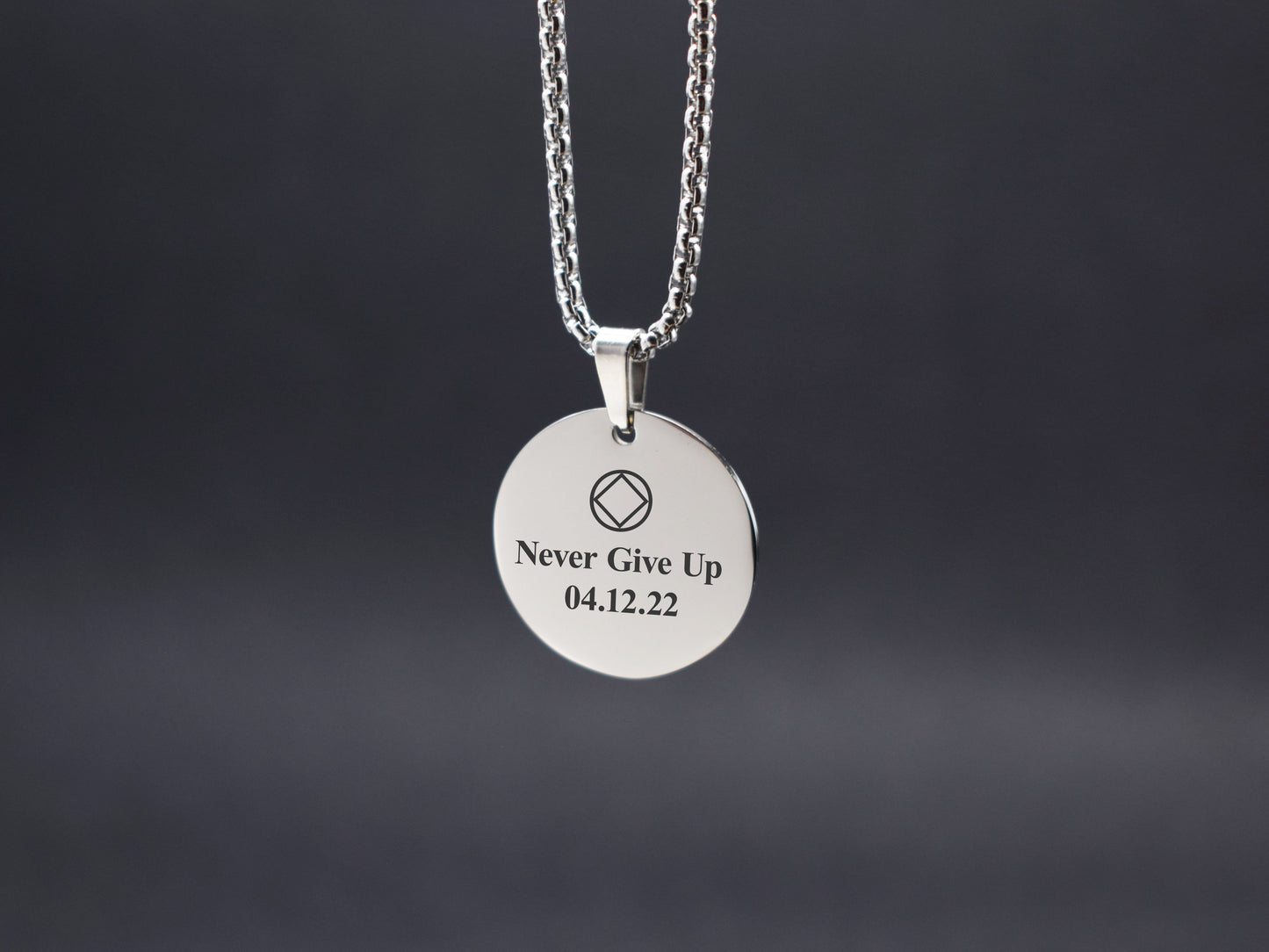 Sobriety gift AA/NA program jewelry Sober necklace God, grant me the serenity