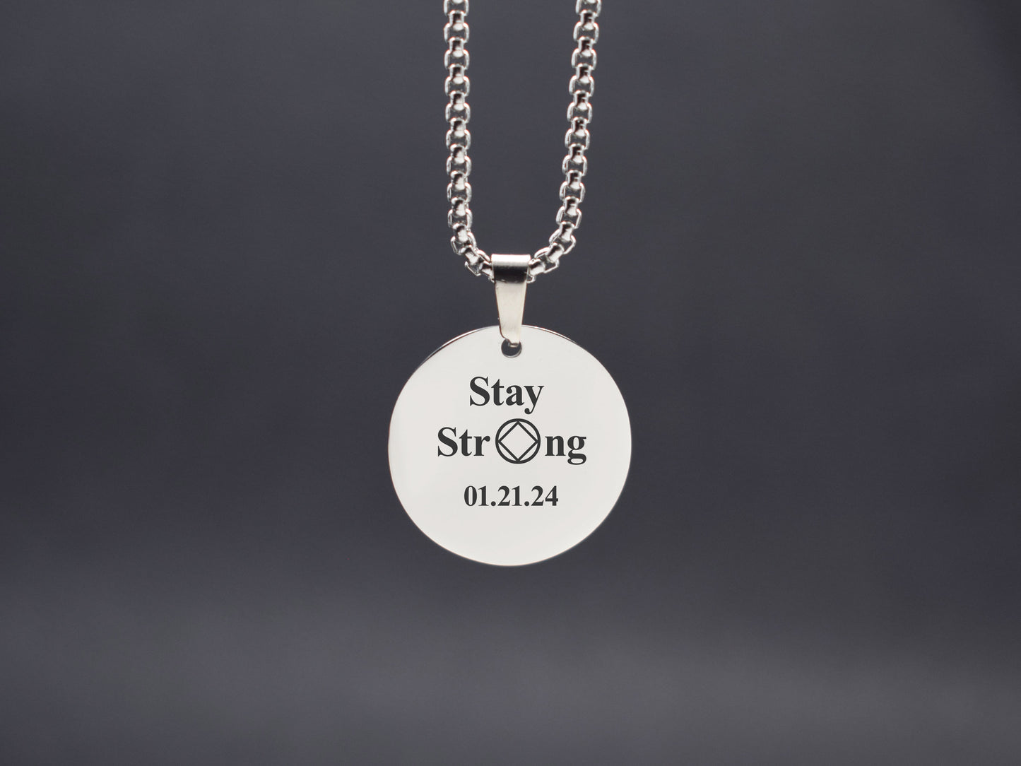 Personalized NA gift for men NA medallions necklace Addiction recovery jewelry