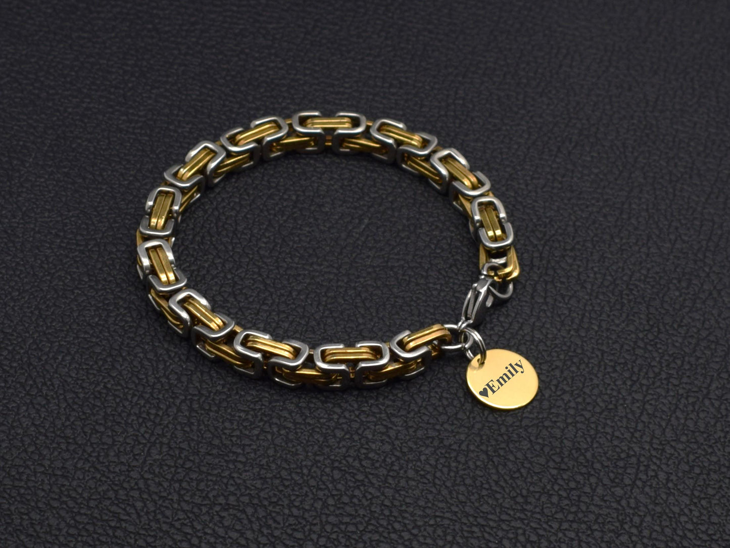 Bracelet with engraving initials Personalized bracelets men Chain jewelry