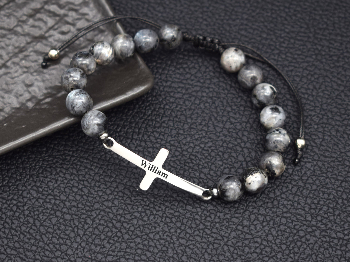 Custom cross bracelet name boyfriend gift birthday anniversary