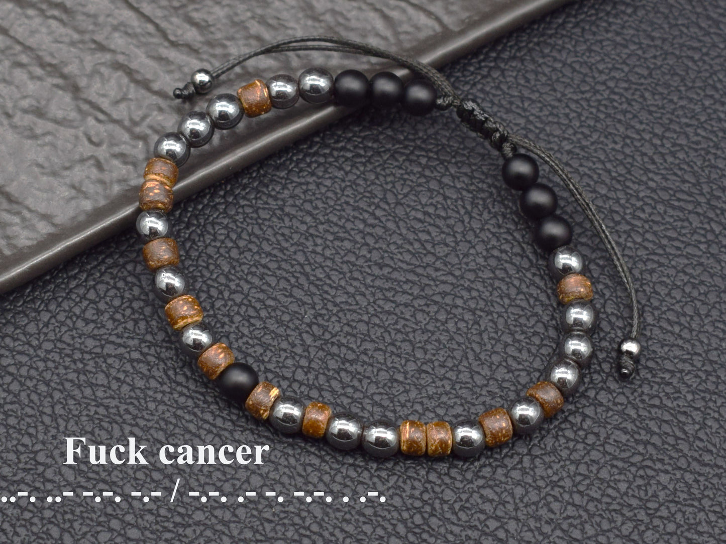 Morse code bracelet Fuck Cancer inspirational cancer survivor gifts