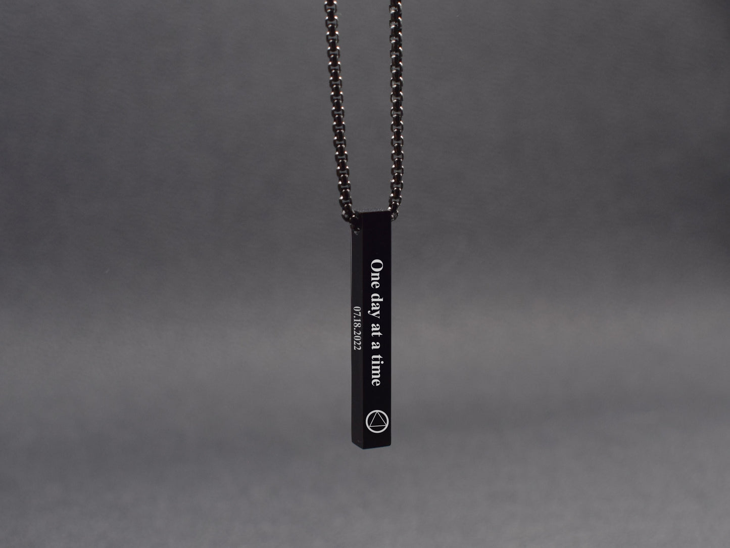 Sobriety anniversary gift for him Addiction recovery necklace One day at a time