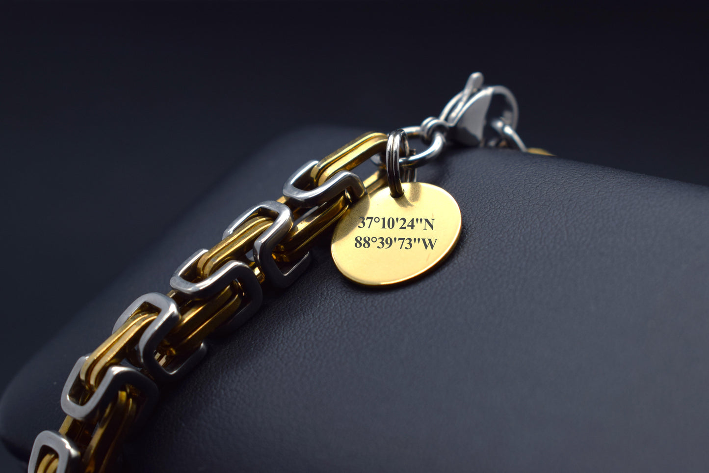 Polished gold chain bracelets men Initial bracelet Birthday gifts for him