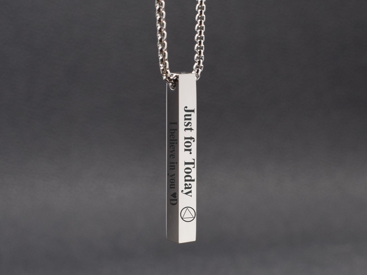 Sobriety anniversary gift for him Addiction recovery necklace One day at a time