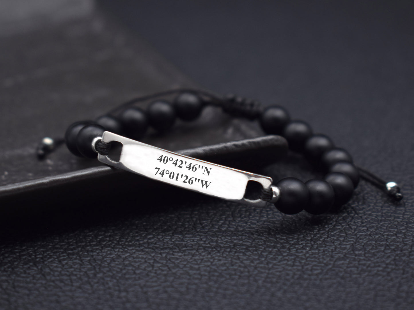 Coordinates bracelet mens personalized latitude longitude distance gifts