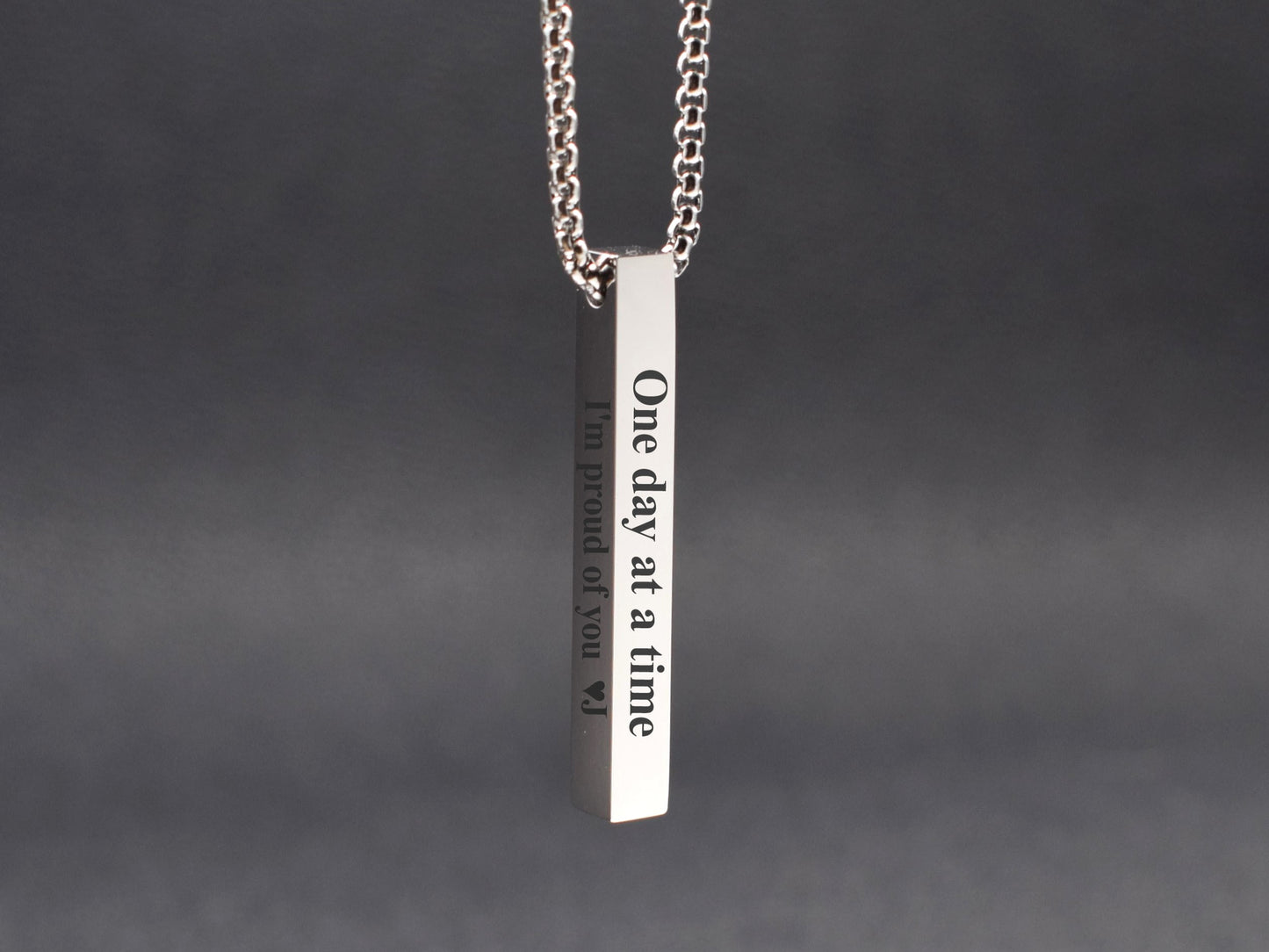 Sobriety anniversary gift for him Addiction recovery necklace One day at a time