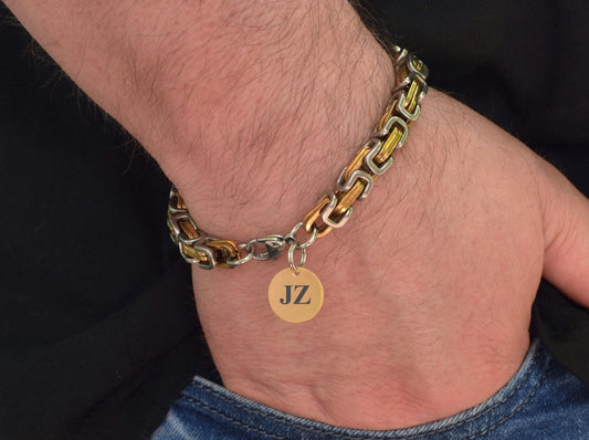 chain bracelet with customise initials