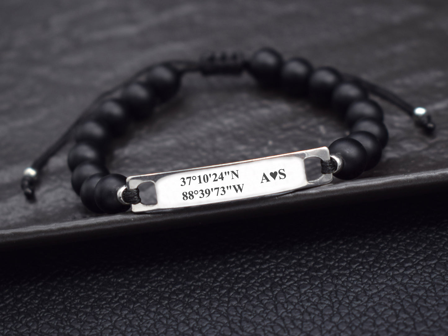 Coordinates bracelet mens personalized latitude longitude distance gifts