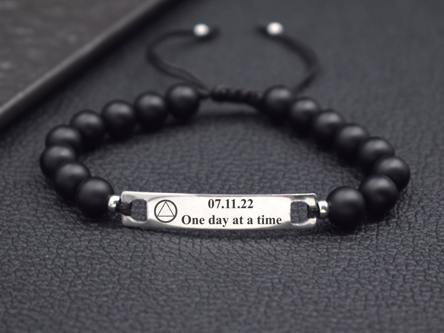 Personalized sobriety bracelet dual program NA AA sober birthday gifts