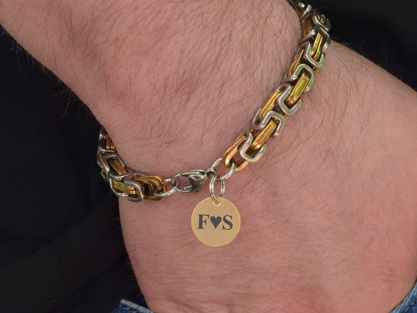 Bracelet with engraving initials Personalized bracelets men Chain jewelry