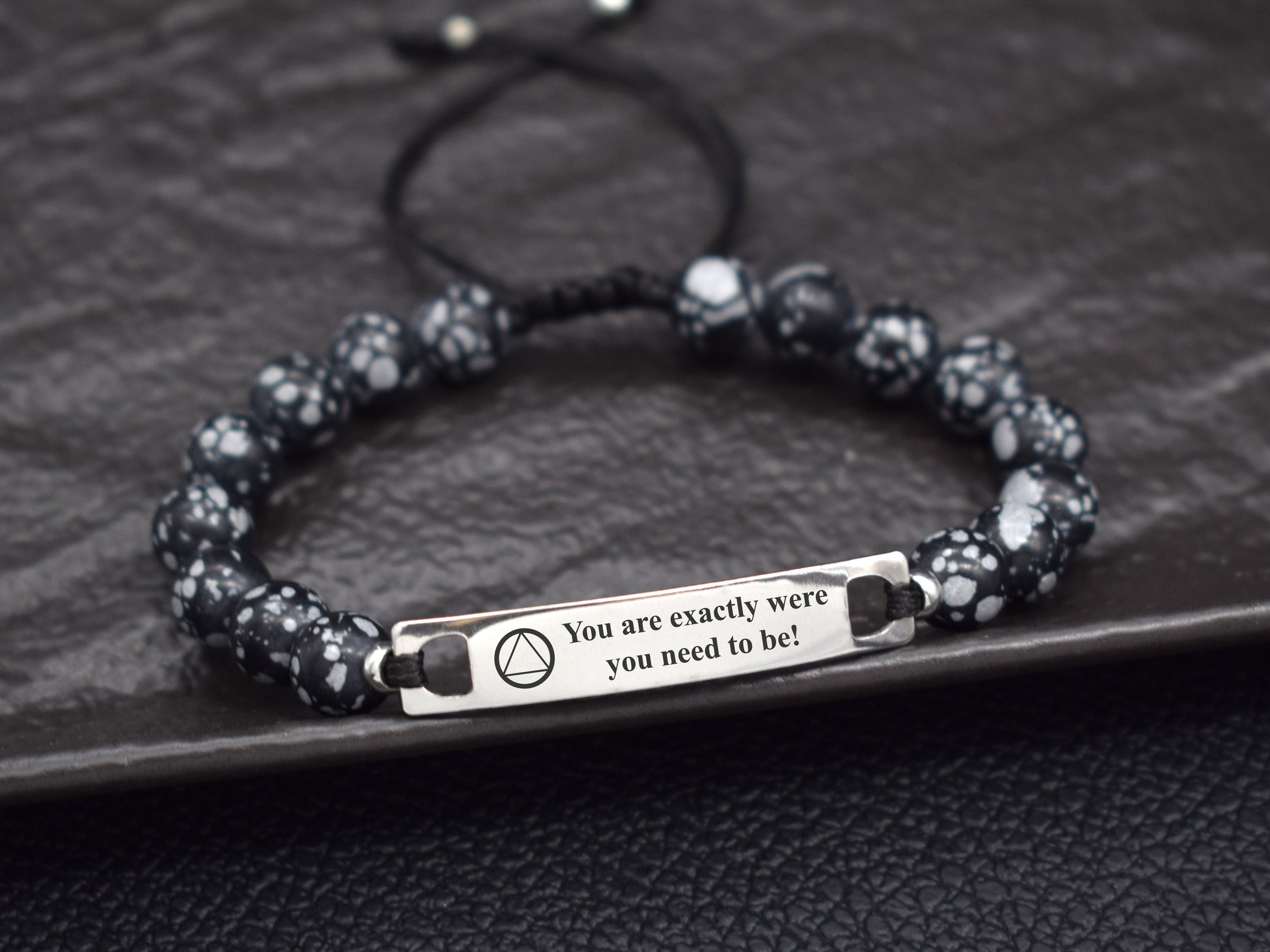 alcoholics anonymous bracelet - you are exactly were you need to be