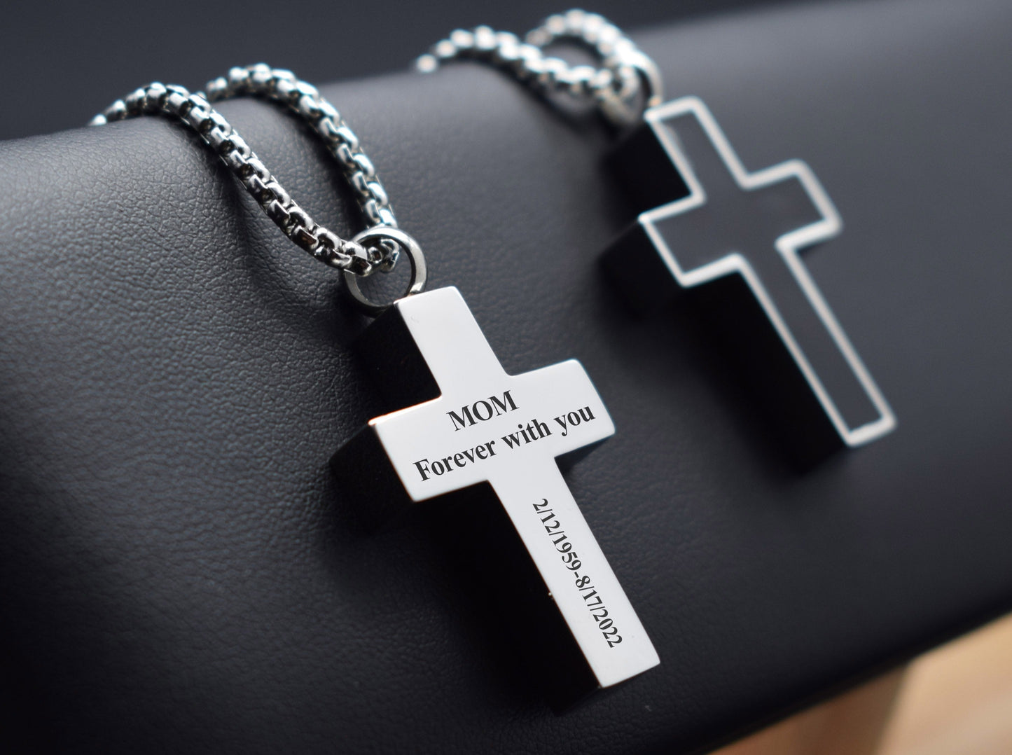 Cremation cross jewelry Loss of mom dad grandma Ashes necklace