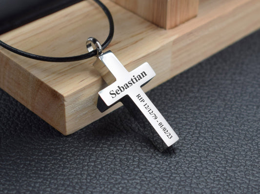 Necklace with cross pendant for ashes Cremation necklaces Urn jewelry