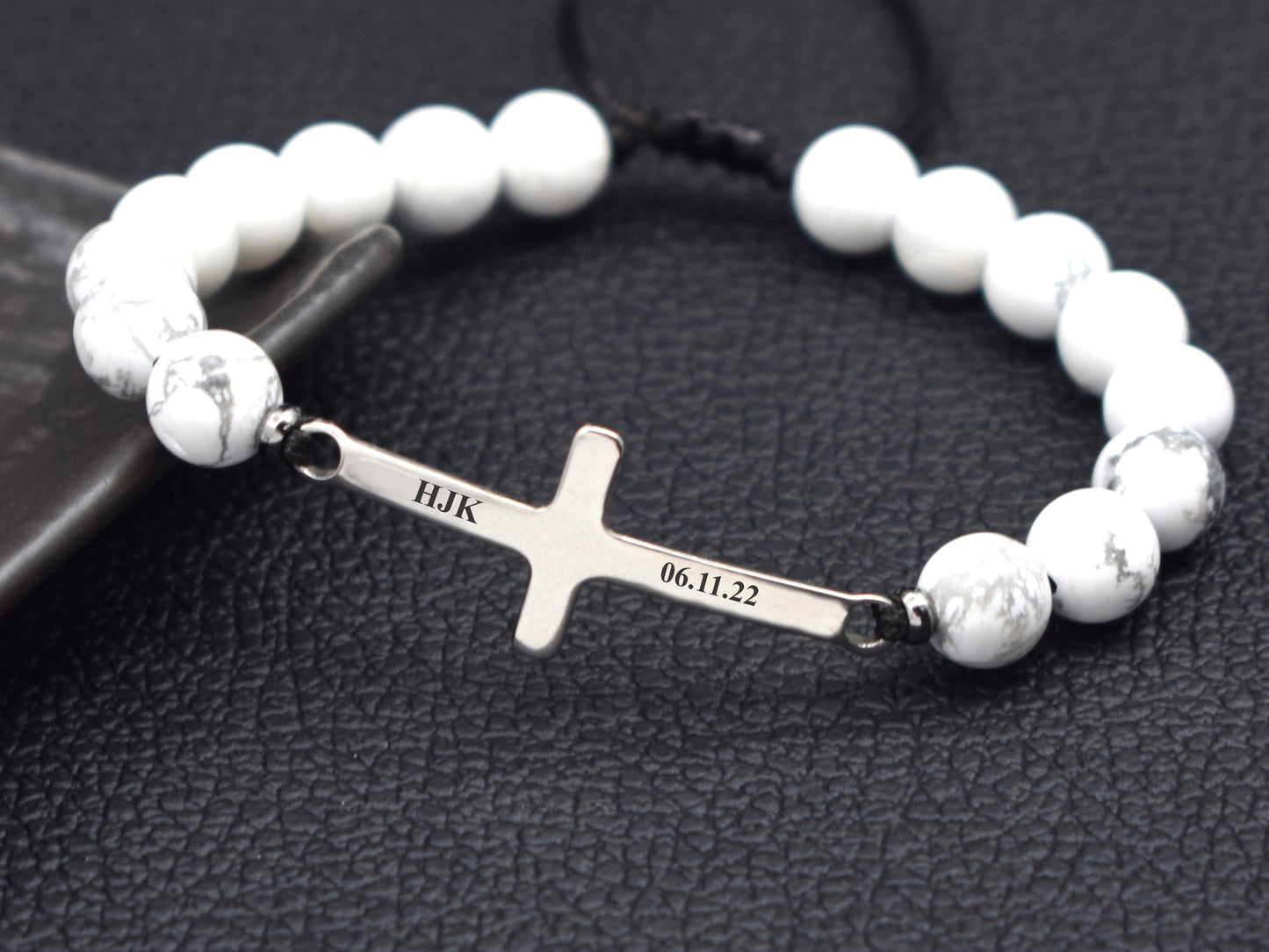 Mens cross bracelet custom Bible verse John 3 16