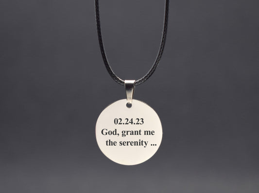 Recovery gift for men Sobriety necklace AA medallion Sober necklaces