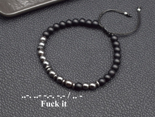 Fuck it Morse code bracelet hidden message gift