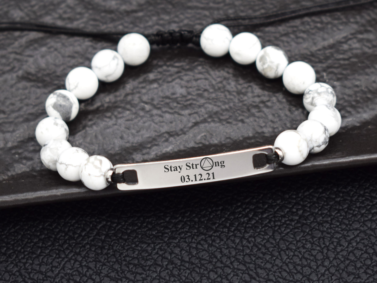 Personalized sobriety bracelet dual program NA AA sober birthday gifts