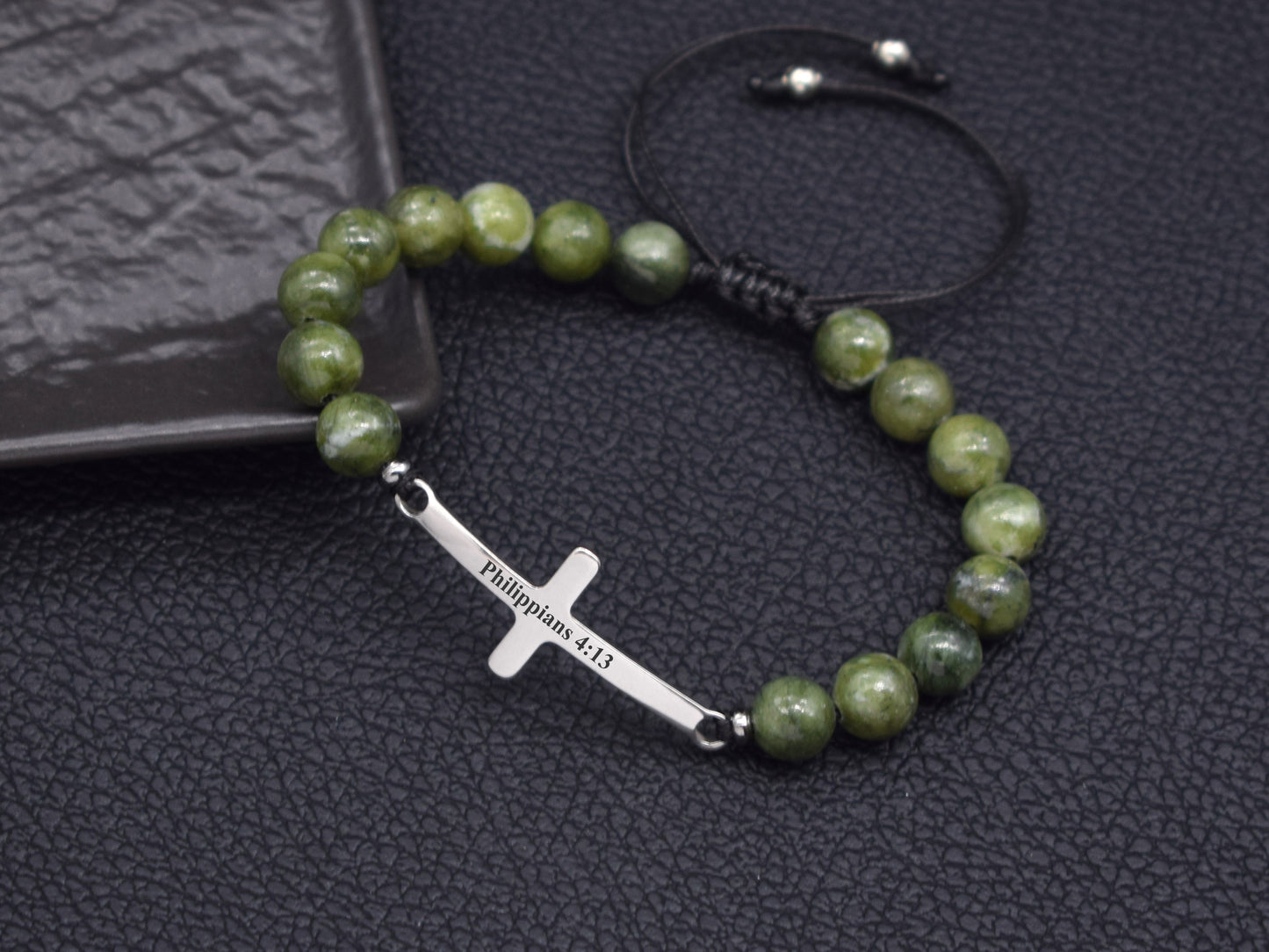 Cross bracelet women custom date name initials Bible verse