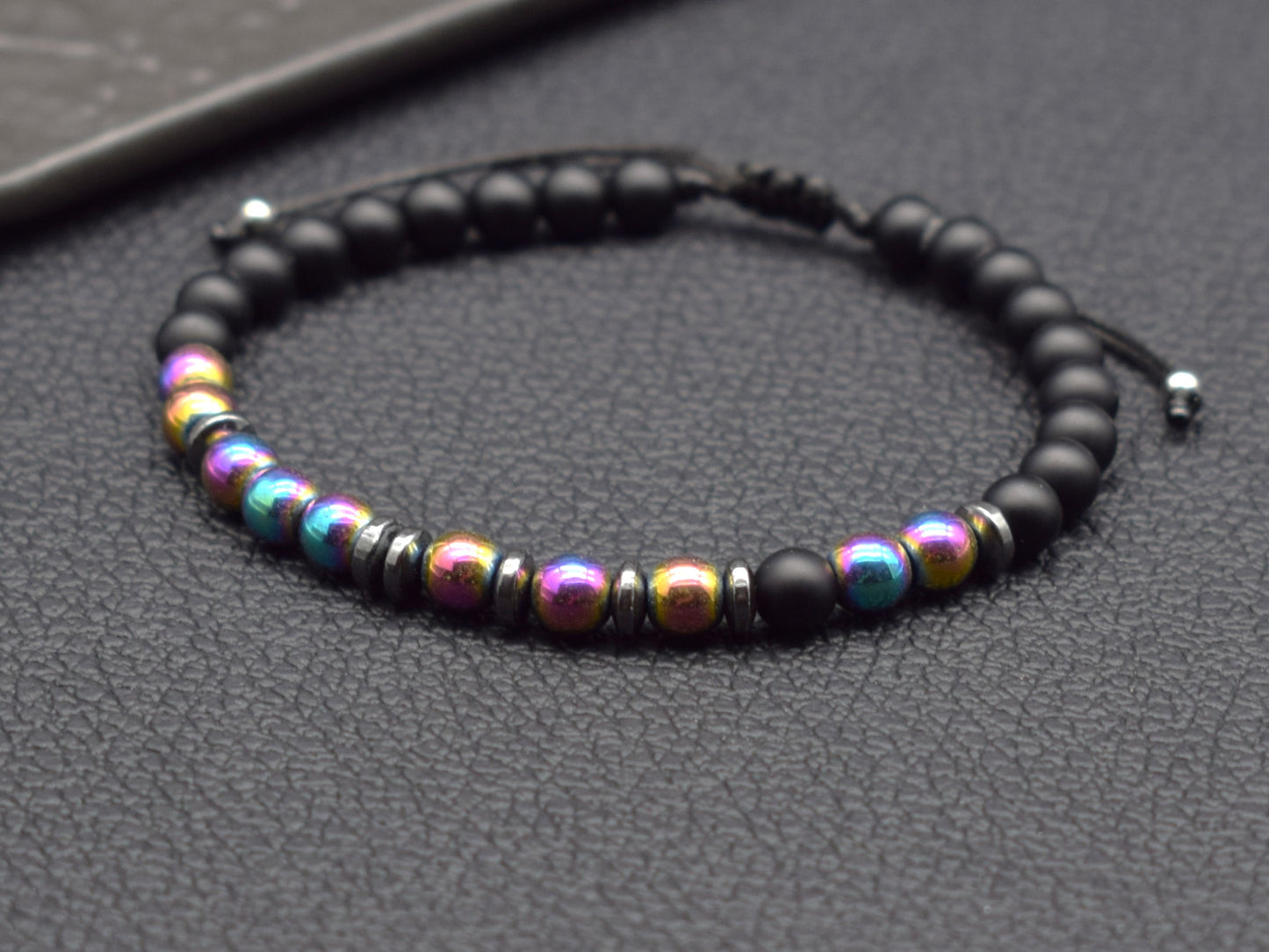 I Love You Morse code inspirational bracelets lover gift rainbow hematite