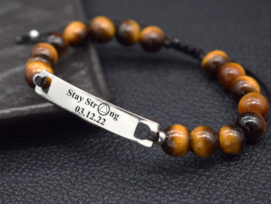 alcoholics anonymous bracelet with beads