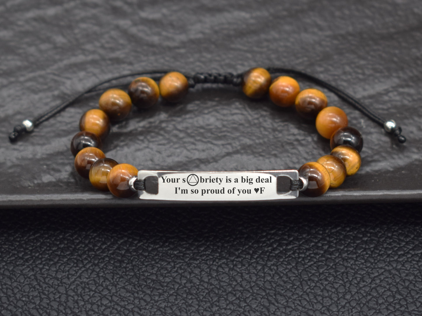 personalized sober bracelet - Im so proud of you