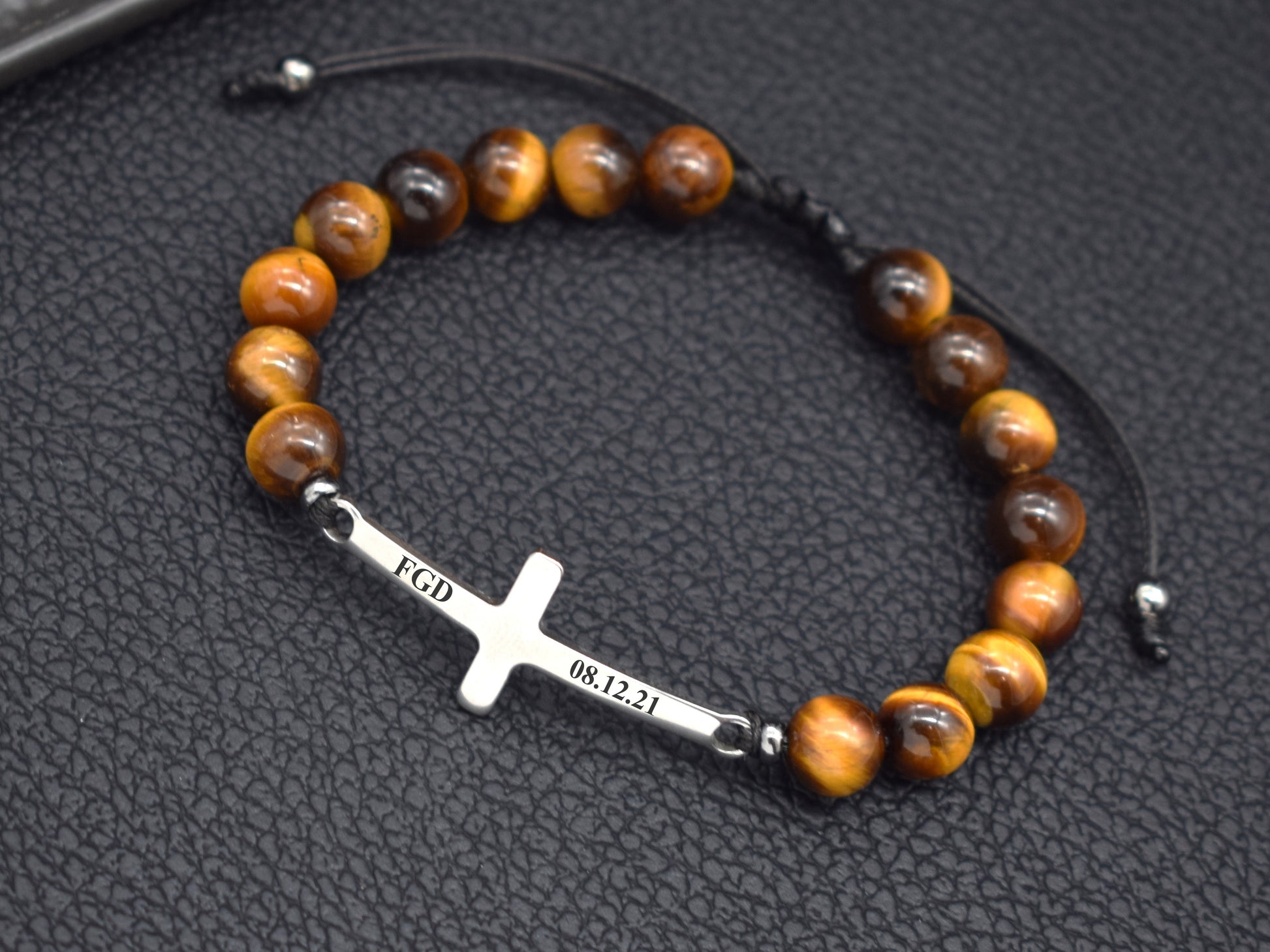 cross bracelet for man with personalization