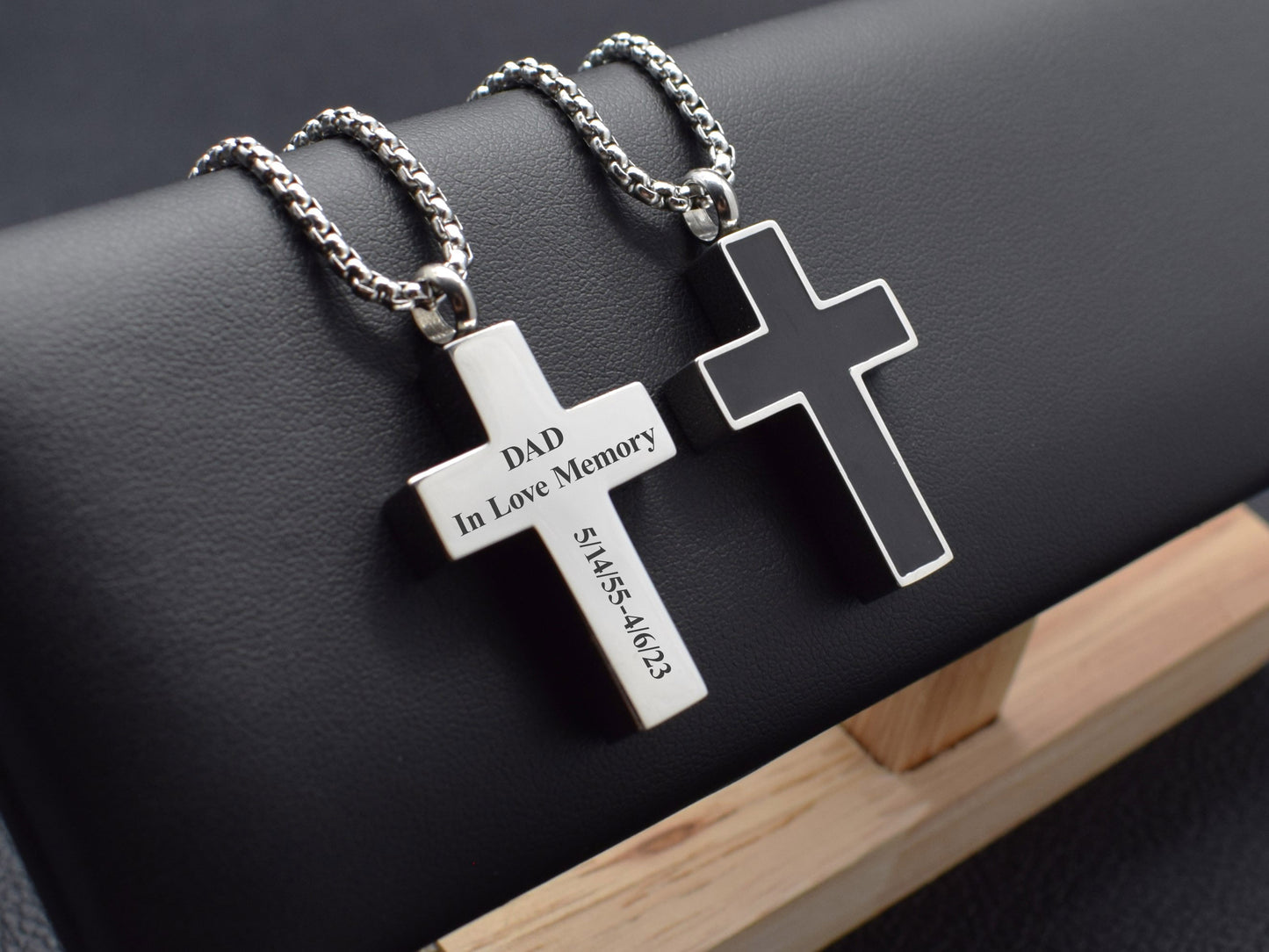 Cremation cross jewelry Loss of mom dad grandma Ashes necklace