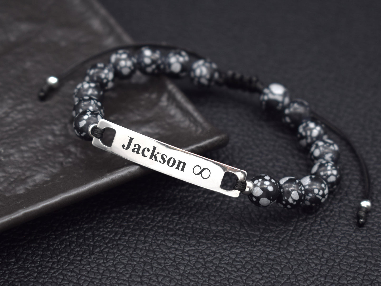 Mens personalized bracelets with name infiniti boyfriend birthday gift