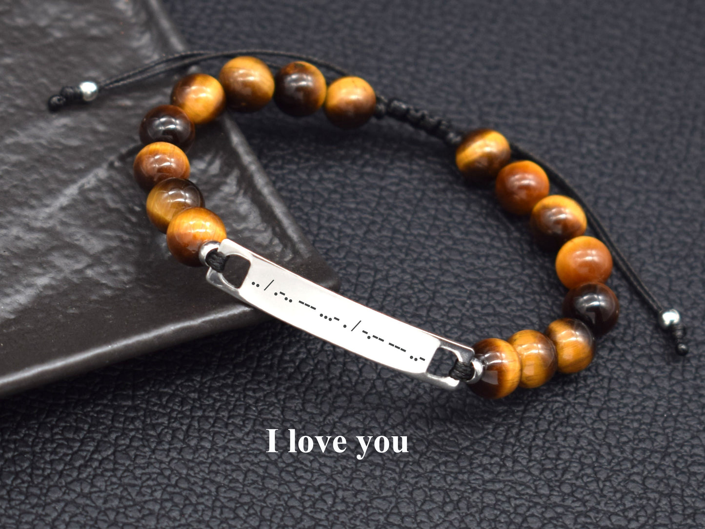 Morse code bracelet custom anniversary boyfriend hidden gift for men