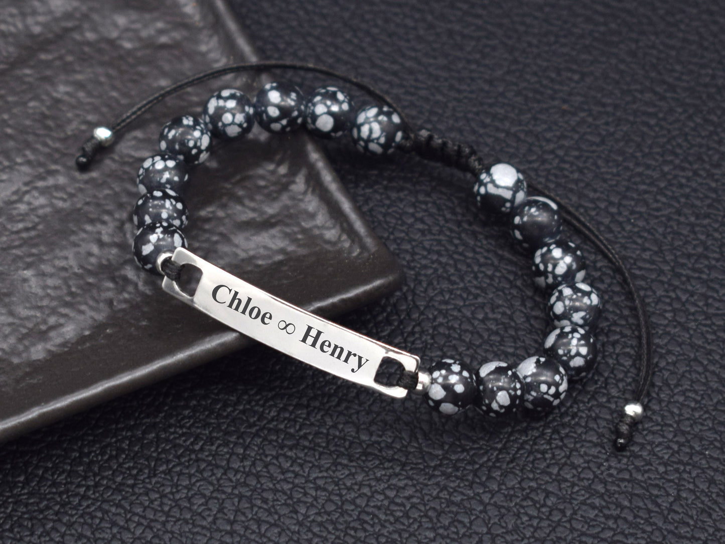 Mens personalized bracelets with name infiniti boyfriend birthday gift