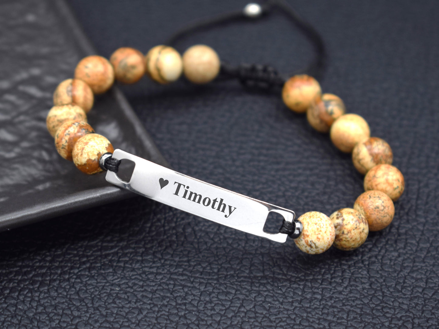 Custom one year anniversary gifts for men personalized boyfriend bracelet