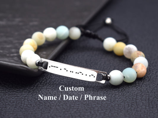 Custom Name Morse code bracelet women thoughtful gift for her