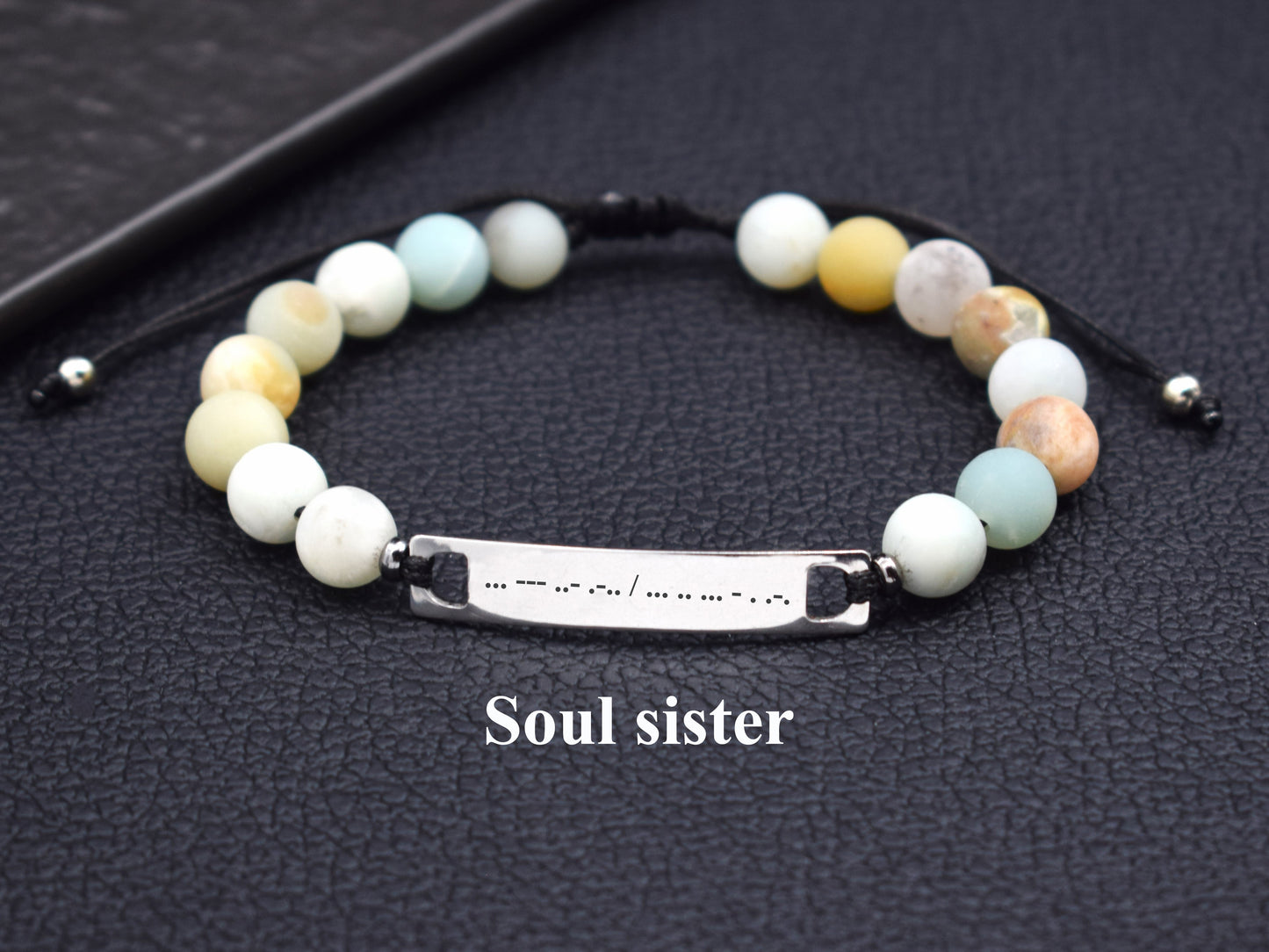 Custom Name Morse code bracelet women thoughtful gift for her