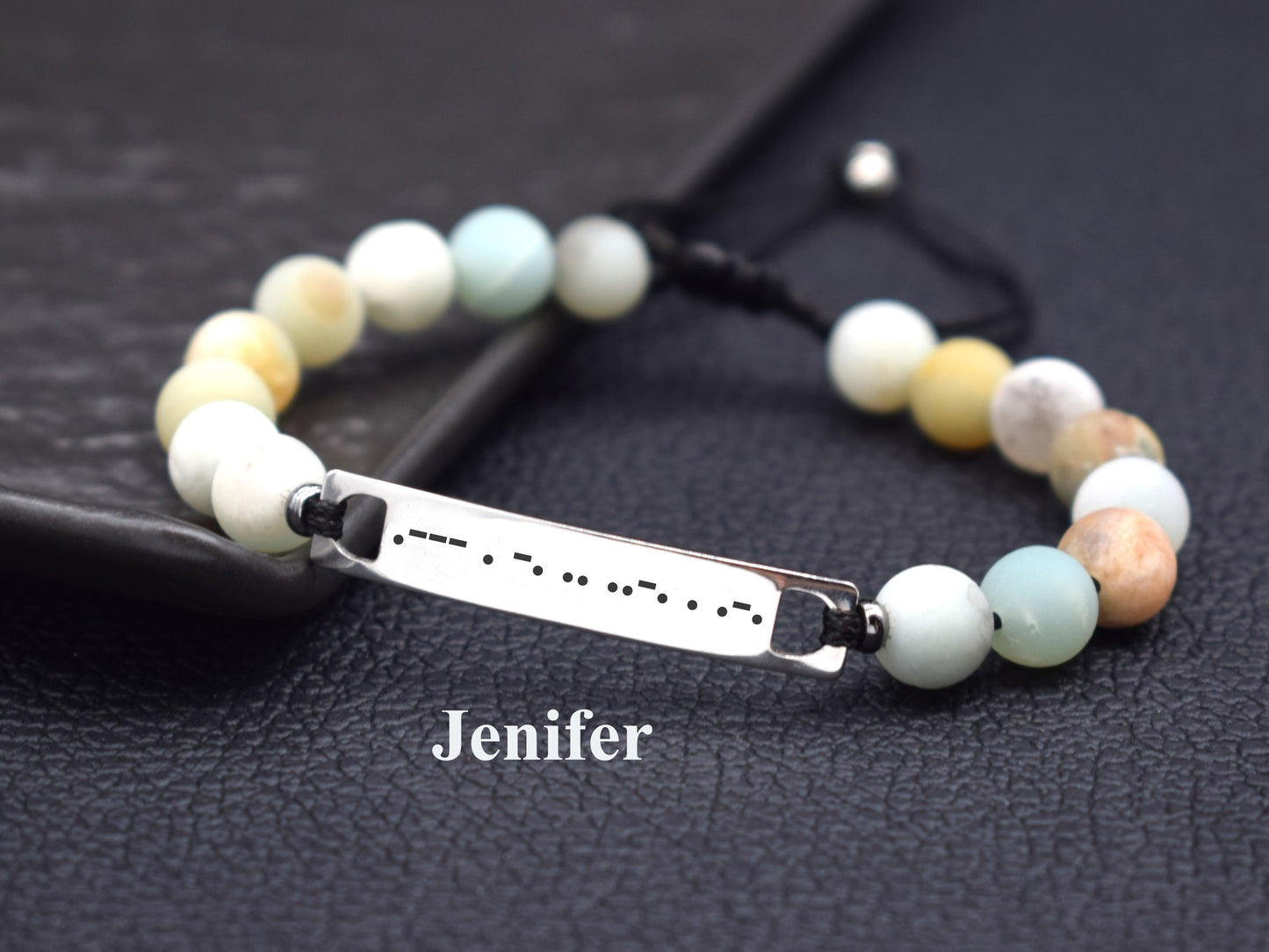 Custom Name Morse code bracelet women thoughtful gift for her